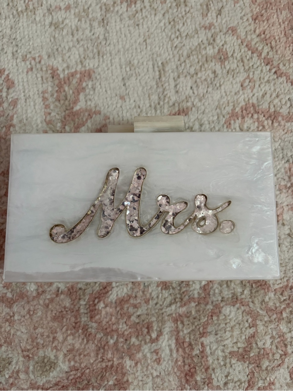Mrs. Acrylic Clutch with Iridescent Inlay
